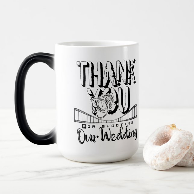 Caneca Mágica Gracias por fotografiar nuestra boda (Com Donut)