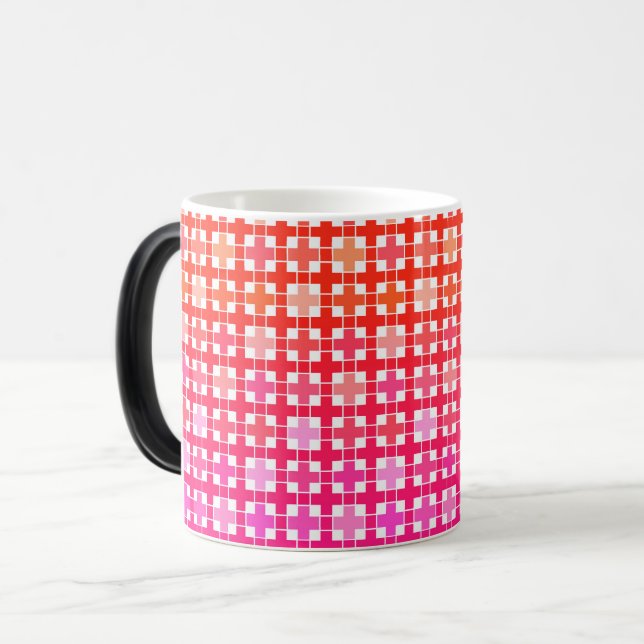 Caneca Mágica gradiente, gradiente xadrez, ombre (Frente Esquerda)