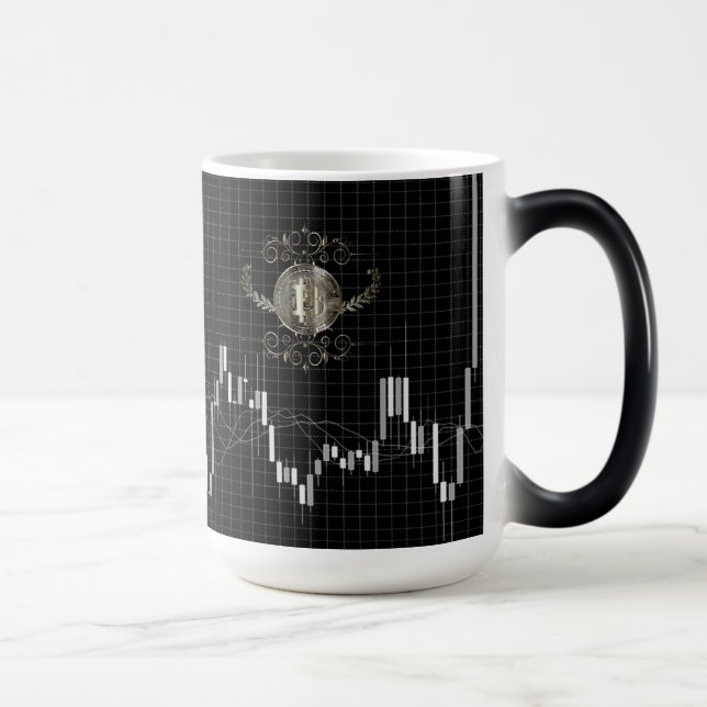 Caneca Mágica Gráfico Forex Candlestick Com Moedas Douradas Bitm (Direita)