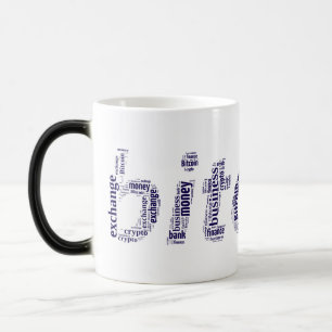 Caneca Mágica Gráficos de wordart com logotipo Bitmoney