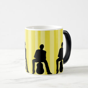 Caneca Mágica Guitar Vibes: Silhouette do Homem Músico