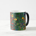 Caneca Mágica Gustav Klimt Flower Garden<br><div class="desc">Magic Mug featuring Gustav Klimt’s oil painting Farm Garden with Sunflowers (1907). A beautiful garden of sunflowers and exquisite blue,  red,  purple,  pink,  and white flowers. A great gift for fans of Art Nouveau and Austrian art.</div>