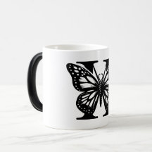 H Alphabet black butterfly