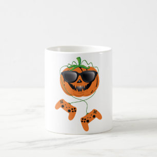 Caneca Mágica "Halloween Jack-O-Lantern Gamer Mug - Jogos Engraç