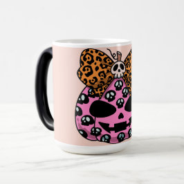 Caneca Mágica Halloween, Padrão de Caveira, Rosto de Abóbora, Mo