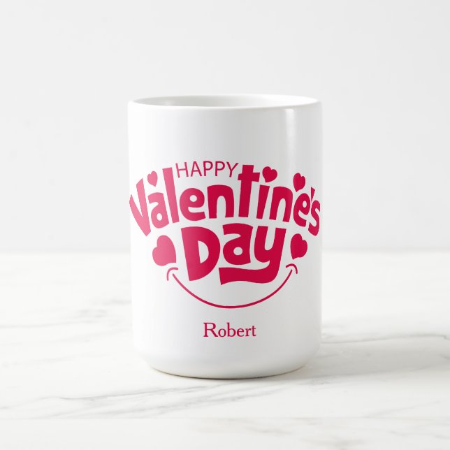 Caneca Mágica Happy Valentine's day Personalized name (Center)