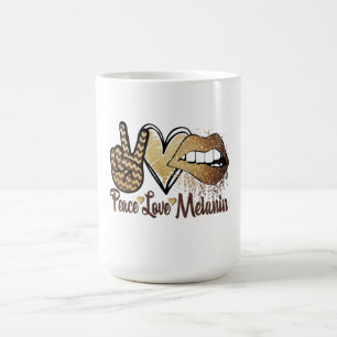 Caneca Mágica História Negra Paz Ama Melanin Morphing Mug