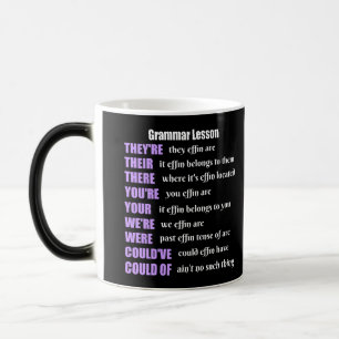Caneca Mágica Humor da lição de gramática são seus lá