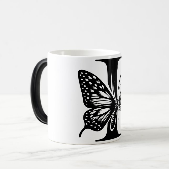 Caneca Mágica I Alphabet black butterfly (Frente Esquerda)