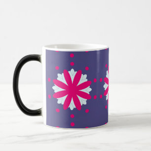 Caneca Mágica Ilustração de formas florais roxas e rosas