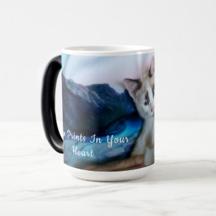 Caneca Mágica impressões de patas no seu coração gato Nome da Fo