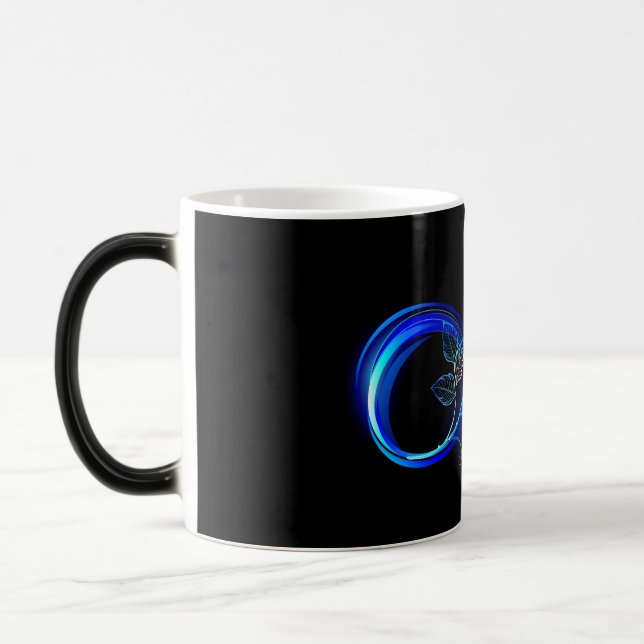 Caneca Mágica Infinito brilhante com rosa azul (Esquerda)