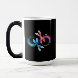 Caneca Mágica Infinito com libélulas brilhantes