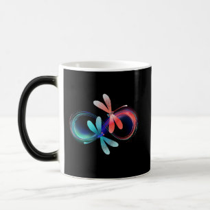 Caneca Mágica Infinito com libélulas brilhantes