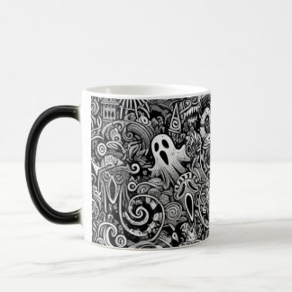 Caneca Mágica Intrair o padrão da porta do Halloween com o simbo