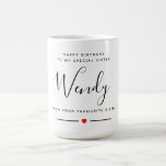 Caneca Mágica Irmã de aniversário feliz<br><div class="desc">Concebidos pelas maçãs com a marca limitada</div>