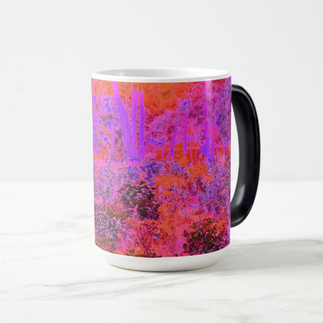 Caneca Mágica Jardim Impressionista Laranja Trippy Magenta (Frente Esquerda)