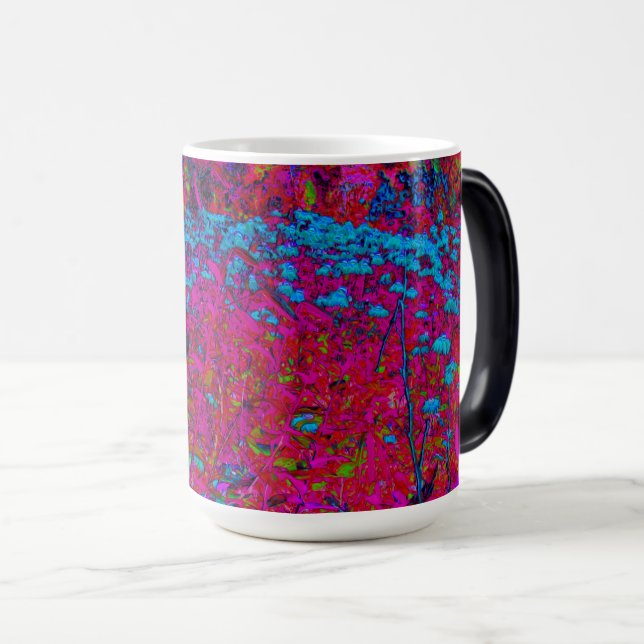 Caneca Mágica Jardim Magenta Psicodélico Púrpura Lily Flor (Frente Esquerda)