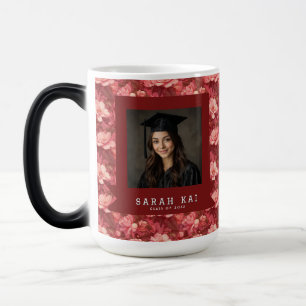 Caneca Mágica Jardinias Negras Florais Lembrança de Formatura