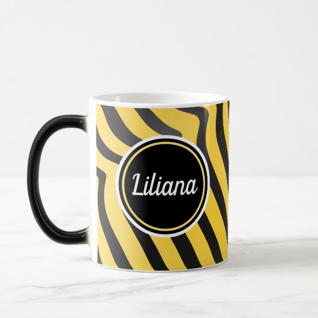 Caneca Mágica Jazzy Cute Black e Yellow Striped Bumblebee (Esquerda)