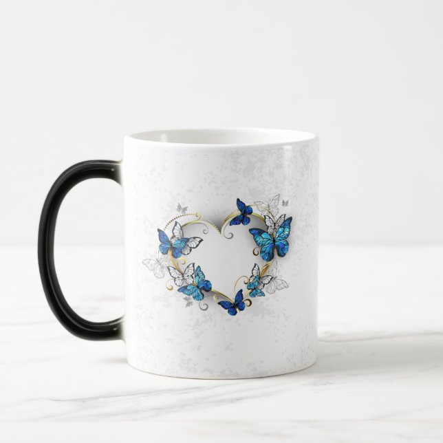 Caneca Mágica Jewelry Heart with Butterflies Morpho (Esquerda)
