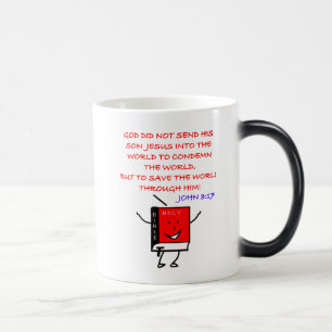 Caneca Mágica João 3:17- Deus Enviou Jesus Para Salvar Não Conde