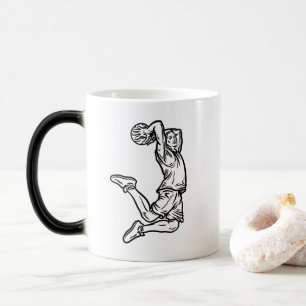 Caneca Mágica Jogador de Basquete Fazendo Design Escuro de Slam