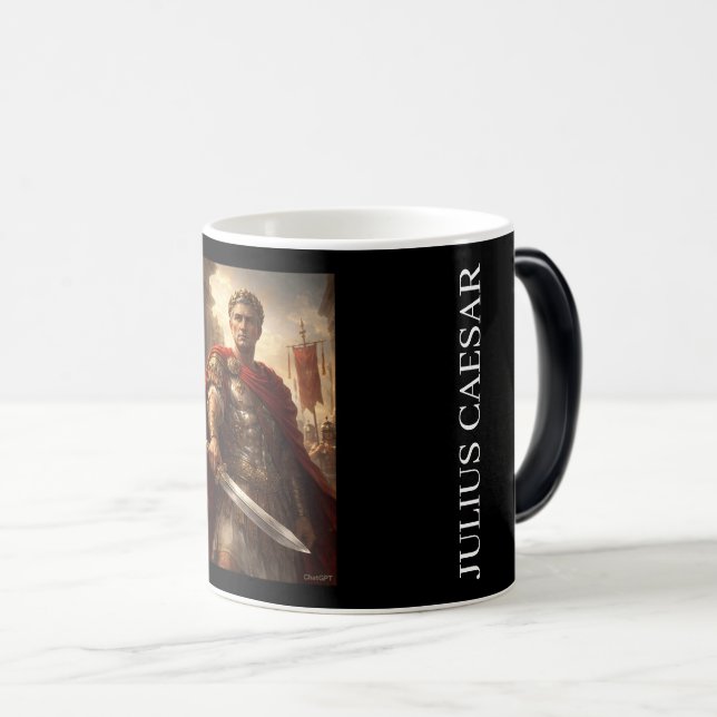 Caneca Mágica Júlio César preto e branco (Frente Esquerda)