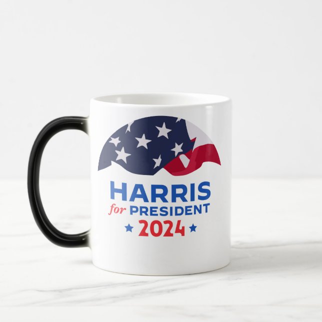 Caneca Mágica Kamala Harris Para O Presidente 2024 American Flag (Esquerda)