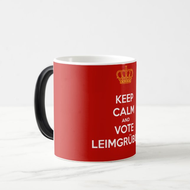 Caneca Mágica Keep Calm and VOTE Leimgrübler taça (CONVERSAS (Frente Esquerda)