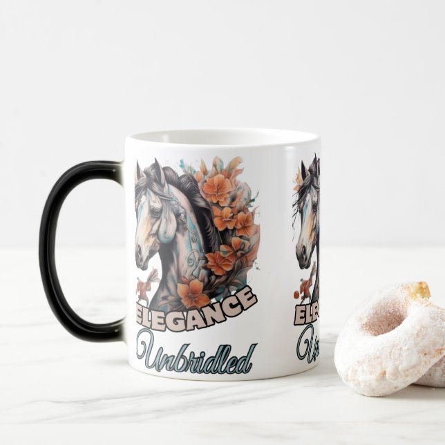 Caneca Mágica Laranja Flor Cavalo Adorado: Artista Feminina (Com Donut)