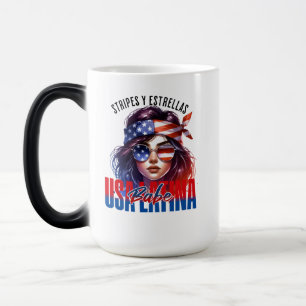 Caneca Mágica Latina Feminina Dia da Independência do 4 de Julho