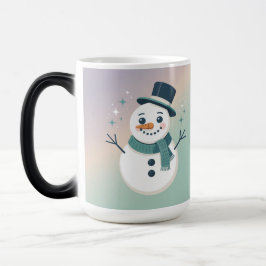 Caneca Mágica Lavender Teal Sparkling Snowman Morphing Mug
