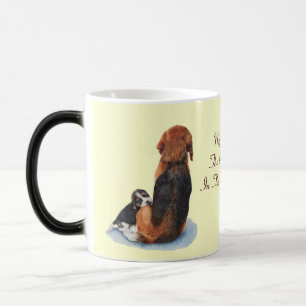 Caneca Mágica Lebreiro bonito do filhote de cachorro com arte do