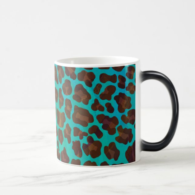 Caneca Mágica Leopard Brown e Teal Impressão (Direita)
