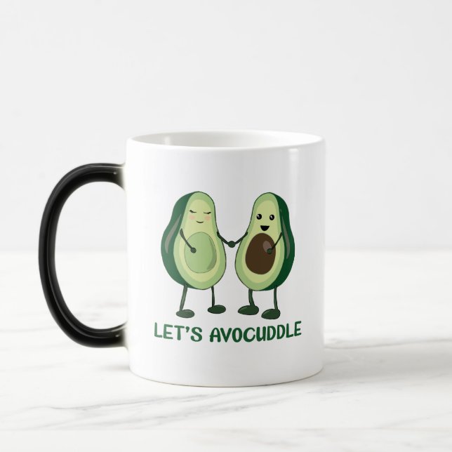 Caneca Mágica Let's Avocuddle - Funny Avocado Pun (Esquerda)
