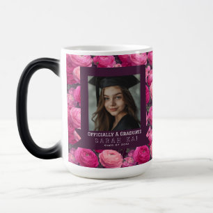 Caneca Mágica Linda Flor de Ranunculus para Formatura na Faculda