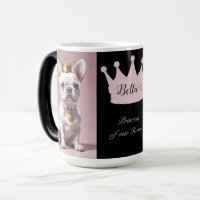 Linda Princesa Real Coroa Bulldog Francês Branco