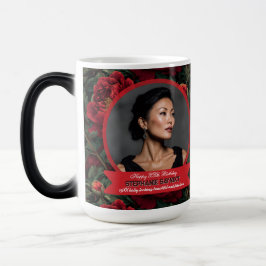 Caneca Mágica Lindas Peônias Botânicas Jardim de Flores Aniversá