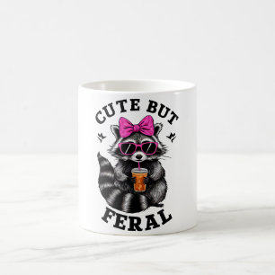 Caneca Mágica Lindo Mas Feroz Guaxinim Colorido Engraçado Com Óc