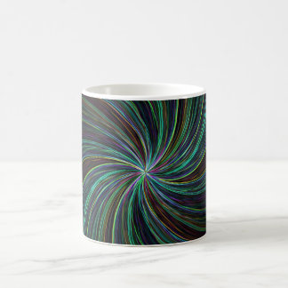 Caneca Mágica Linhas onduladas de cor preta moderna, Abstrato, L