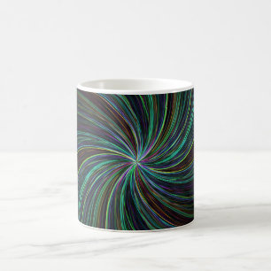 Caneca Mágica Linhas onduladas de cor preta modernas Abstrato Le