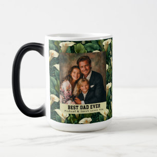 Caneca Mágica Lírios Calla Flor Melhor Café Pai Gato