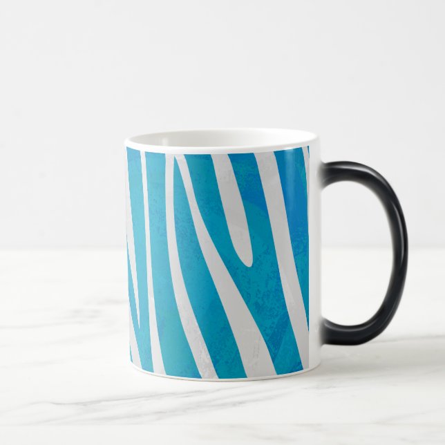 Caneca Mágica Listras de Zebra Azul e Branco (Direita)