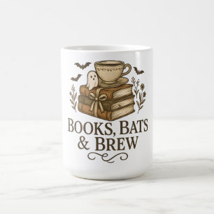 Caneca Mágica Livros Morcegos Cerveja Design Vintage Cozy Leitor