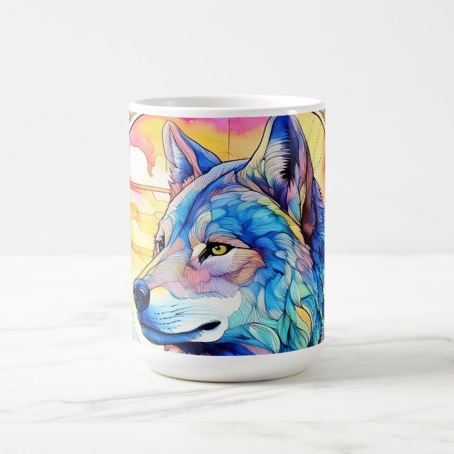 Caneca Mágica Lobo em Vidro Colorido (Center)