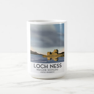 Caneca Mágica Loch Ness, Highlands, poster de viagens da Escócia