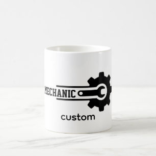 Caneca Mágica Logotipo de Engrenagem de Mecânico – Design Automo
