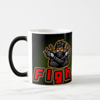 Caneca Mágica Logotipo de Jogos de Mascote de Luta de Ninja Warr