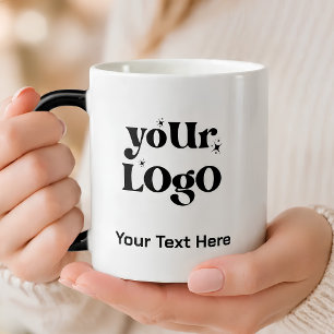 Caneca Mágica Logotipo e Texto Minimalista Empresarial